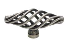 Afbeeldingen van Siro Meubelknop metaal - L 62mm/H 32mm/B 22mm - antiek tin 
