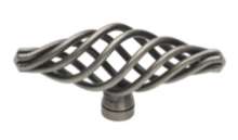 Afbeeldingen van Siro Meubelknop metaal - L 74mm/H 35mm/B 27mm - antiek tin 
