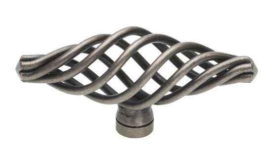 Afbeeldingen van Siro Meubelknop metaal - L 74mm/H 35mm/B 27mm - antiek tin 