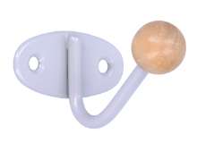 Afbeeldingen van Siro Kapstokhaak metaal - boorafstand 32mm/L 40mm/H 56mm/B 50mm - grijs/esdoorn 