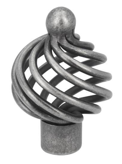 Afbeeldingen van Siro Meubelknop metaal - L 34mm/H 53mm/B 34mm - antiek tin 