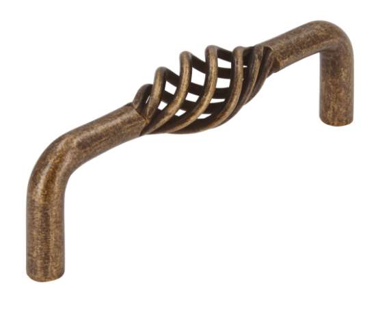 Afbeeldingen van Siro Meubelgreep metaal - boorafstand 96mm/L 104mm/H 38mm/B 20mm - antiek messing 