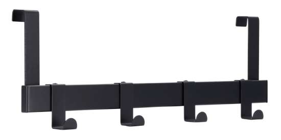 Afbeeldingen van Siro Deurkapstok metaal - met 4 haken L 404mm/H 56mm/B 136mm - mat zwart 