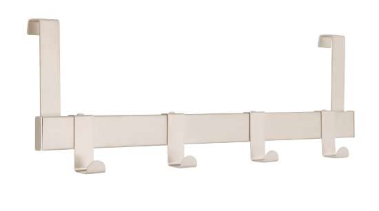 Afbeeldingen van Siro Deurkapstok metaal - met 4 haken L 404mm/H 56mm/B 136mm - nikkel mat 