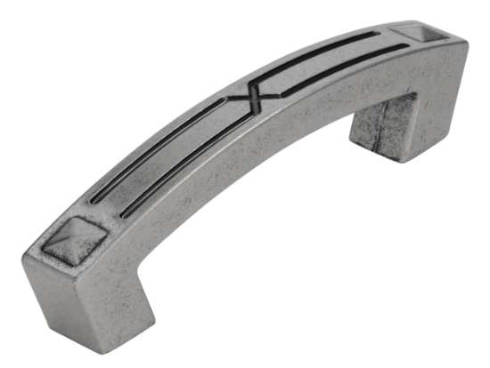 Afbeeldingen van Siro Meubelgreep metaal - boorafstand 96mm/L 121mm/H 32mm/B 16mm - antiek zilver 