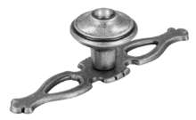Afbeeldingen van Siro Meubelknop metaal - L 108mm/H 31mm/B 31mm - tin 