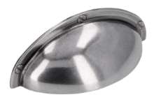 Afbeeldingen van Siro Schelpgreep metaal - boorafstand 64mm/L 85mm/H 27mm/B 31mm - antiek zilver 