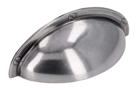 Afbeeldingen van Siro Schelpgreep metaal - boorafstand 64mm/L 85mm/H 27mm/B 31mm - antiek zilver 