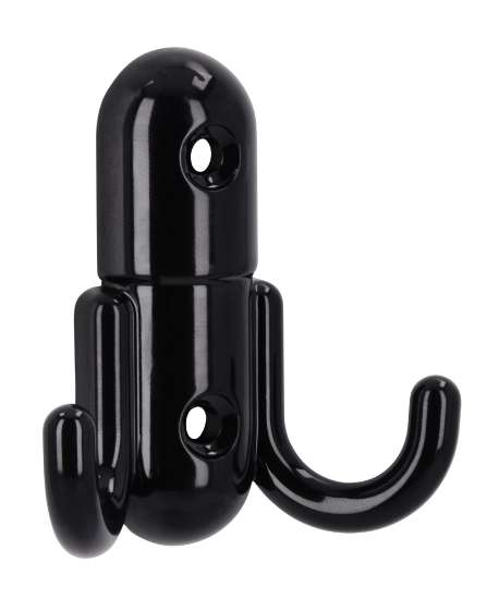 Afbeeldingen van Siro Kapstokhaak metaal - boorafstand 32mm/L 60mm/H 23mm/B 56mm - zwart 