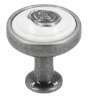 Afbeeldingen van Siro Meubelknop metaal - L 23mm/H 24mm/B 23mm antiek zilver/wit 