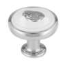 Afbeeldingen van Siro Meubelknop metaal - L 30mm/H 27mm/B 30mm chroom glanzend/wit 