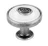 Afbeeldingen van Siro Meubelknop metaal - L 30mm/H 27mm/B 30mm antiek zilver/wit 