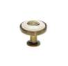 Afbeeldingen van Siro Meubelknop metaal - L 30mm/H 27mm/B 30mm antiek messing/beige 