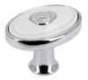 Afbeeldingen van Siro Meubelknop metaal - L 32mm/H 24mm/B 32mm chroom glanzend/wit 