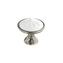 Afbeeldingen van Siro Meubelknop metaal - L 34mm/H 30mm/B 34mm tin/wit 