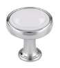 Afbeeldingen van Siro Meubelknop metaal - L 23mm/H 24mm/B 23mm chroom glanzend/wit 