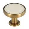 Afbeeldingen van Siro Meubelknop metaal - L 30mm/H 25mm/B 30mm antiek messing/beige 