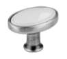 Afbeeldingen van Siro Meubelknop metaal - L 32mm/H 24mm/B 22mm antiek zilver/wit 