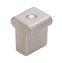Afbeeldingen van Siro Meubelknop metaal - L 16mm/H 21mm/B 16mm RVS effect/ transparant 