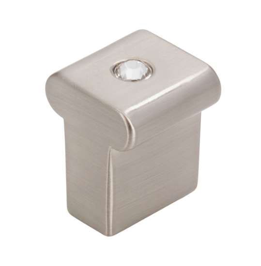 Afbeeldingen van Siro Meubelknop metaal - L 16mm/H 21mm/B 16mm RVS effect/ transparant 