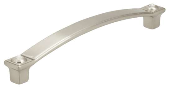 Afbeeldingen van Siro Meubelgreep metaal - boorafstand 128mm/L 142mm/H 22mm/B 14mm RVS effect/ transparant 