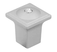 Afbeeldingen van Siro Meubelknop metaal - L 20mm/H 23mm/B 20mm aluminium/ transparant 
