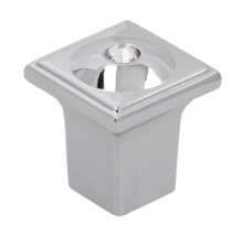 Afbeeldingen van Siro Meubelknop metaal - L 20mm/H 23mm/B 20mm chroom glanzend/ transparant 