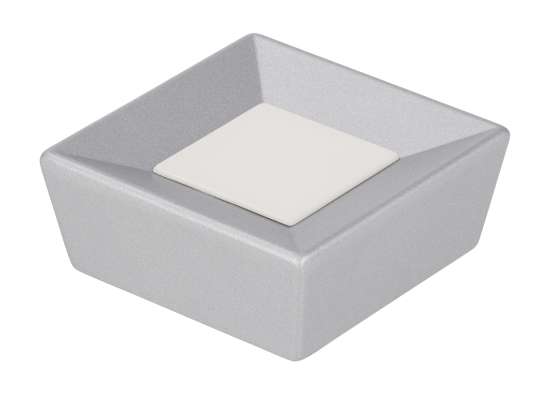Afbeeldingen van Siro Meubelknop metaal - L 39mm/H 16mm/B 39mm aluminium/wit 