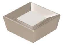 Afbeeldingen van Siro Meubelknop metaal - L 39mm/H 16mm/B 39mm RVS effect/wit 