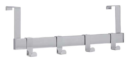 Afbeeldingen van Siro Deurkapstok metaal - met 4 haken L 404mm/H 75mm/B 138mm chroom glanzend 