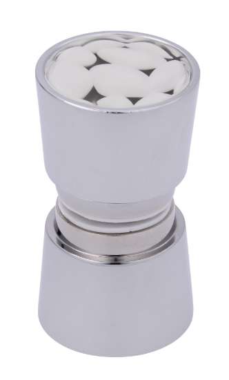 Afbeeldingen van Siro Douchedeurknop metaal - L 34mm/H 58mm/B 34mm chroom glanzend/wit 