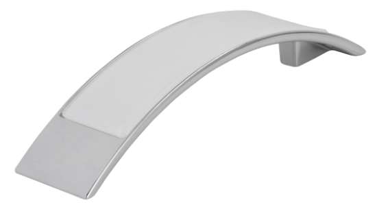 Afbeeldingen van Siro Meubelgreep metaal - boorafstand 96mm/L 137mm/H 26mm/B 30mm chroom glanzend/wit 