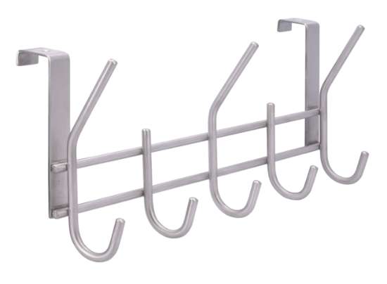 Afbeeldingen van Siro Deurkapstok metaal - met 5 haken L 340mm/H 71mm/B 138mm RVS 