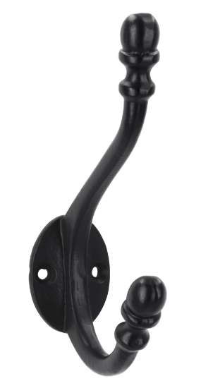 Afbeeldingen van Siro Kapstokhaak metaal - boorafstand 20mm/L 132mm/H 78mm/B 33mm mat zwart 
