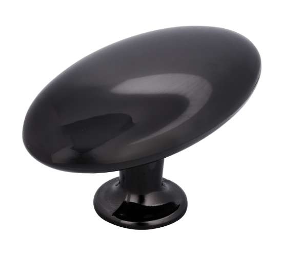 Afbeeldingen van Siro Meubelknop metaal - L 64mm/H 35mm/B 36mm zwart chroom glanzend 