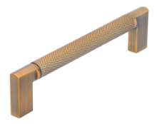 Afbeeldingen van Siro Meubelgreep metaal - boorafstand 128mm/L 142mm/H 32mm/B 12mm antiek messing 
