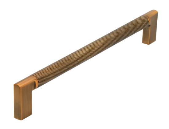 Afbeeldingen van Siro Meubelgreep metaal - boorafstand 192mm/L 206mm/H 32mm/B 12mm antiek messing 