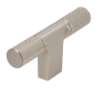 Afbeeldingen van Siro Meubelknop metaal - L 72mm/H 32mm/B 12mm mat RVS effect 