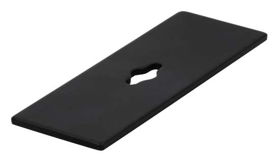 Afbeeldingen van Siro Onderplaat metaal - L 72mm/H 2mm/B 25mm mat zwart 
