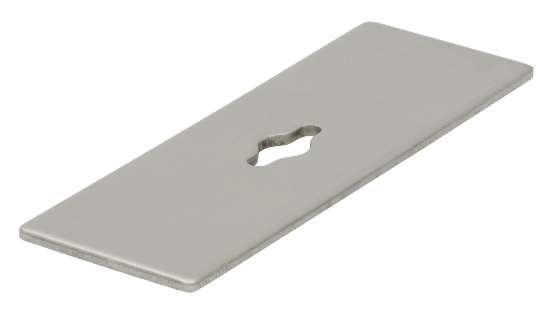 Afbeeldingen van Siro Onderplaat metaal - L 72mm/H 2mm/B 25mm mat RVS effect 