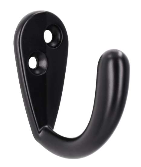 Afbeeldingen van Siro Kapstokhaak metaal - boorafstand 10mm/L 43mm/H 38mm/B 19mm mat zwart 