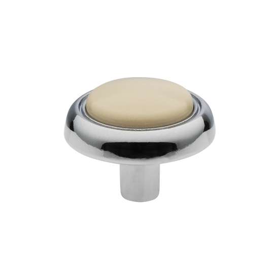 Afbeeldingen van Siro Meubelknop metaal - L 31mm/H 23mm/B 31mm chroom glanzend/perzik 