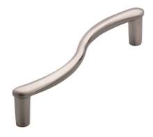 Afbeeldingen van Siro Meubelgreep metaal - boorafstand 128mm/L 141mm/H 26mm/B 25mm RVS effect 