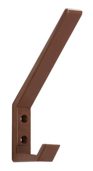 Afbeeldingen van Siro Kapstokhaak kunststof - boorafstand 19,5mm/L 134mm/H 91mm/B 18mm bruin 