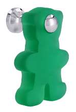 Afbeeldingen van Siro Meubelknop kunststof - L 48mm/H 28mm/B 36mm groen/chroom 