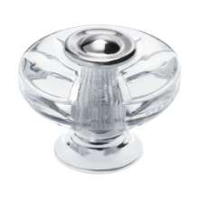 Afbeeldingen van Siro Meubelknop kunststof - L 38mm/H 31mm/B 38mm transparant/chroom 