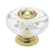 Afbeeldingen van Siro Meubelknop kunststof - L 38mm/H 31mm/B 38mm transparant/goud 