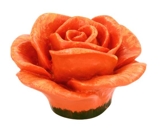 Afbeeldingen van Siro Meubelknop bloem kunststof - L 48mm/H 30mm/B 48mm oranje 