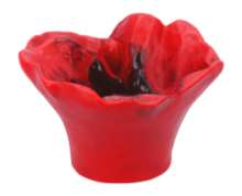 Afbeeldingen van Siro Meubelknop bloem kunststof - L 48mm/H 32mm/B 45mm rood 