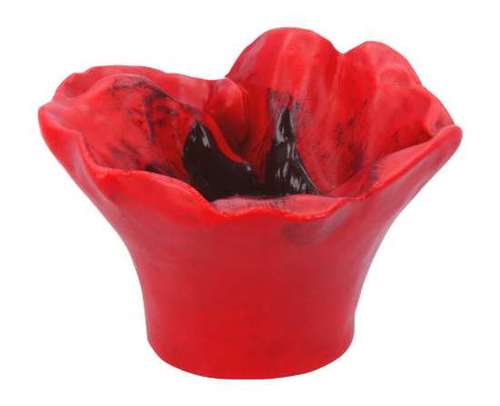 Afbeeldingen van Siro Meubelknop bloem kunststof - L 48mm/H 32mm/B 45mm rood 